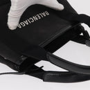 BALENCIAGA Cabas XS Hand Bag Canvas 2way Black Silver 390346 Auth ka1048-6