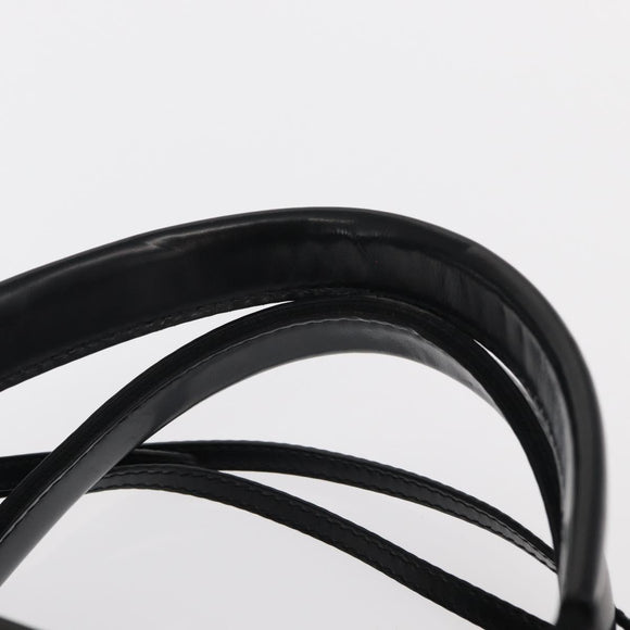 BALENCIAGA Cabas XS Hand Bag Canvas 2way Black Silver 390346 Auth ka1048