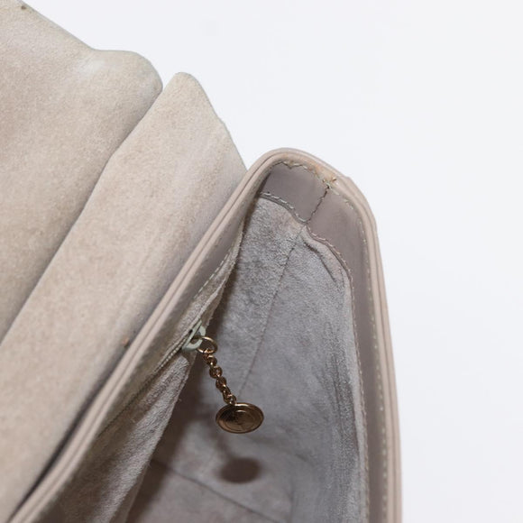 GUCCI Bamboo Hand Bag Leather Beige Gold 001 3444 1887 Auth ka105