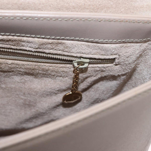 GUCCI Bamboo Hand Bag Leather Beige Gold 001 3444 1887 Auth ka105