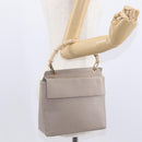 GUCCI Bamboo Hand Bag Leather Beige Gold 001 3444 1887 Auth ka105-22