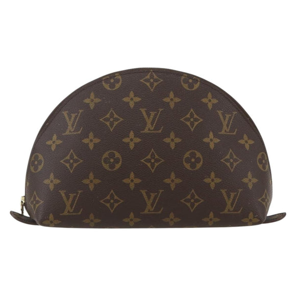 LOUIS VUITTON Monogram Trousse Demi Ronde Cosmetic Pouch M47520 LV Auth ka1052