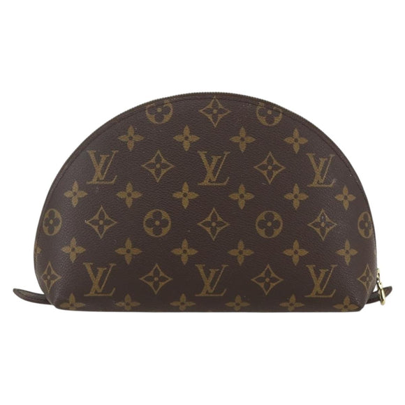 LOUIS VUITTON Monogram Trousse Demi Ronde Cosmetic Pouch M47520 LV Auth ka1052