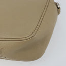 SAINT LAURENT Umhängetasche Leder Beige Silber Auth ka1059-9