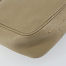 SAINT LAURENT Umhängetasche Leder Beige Silber Auth ka1059-16