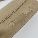 SAINT LAURENT Umhängetasche Leder Beige Silber Auth ka1059-10