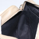 SAINT LAURENT Umhängetasche Leder Beige Silber Auth ka1059-20