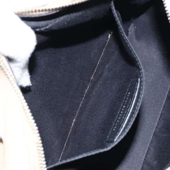 SAINT LAURENT Umhängetasche Leder Beige Silber Auth ka1059