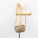 SAINT LAURENT Umhängetasche Leder Beige Silber Auth ka1059-22