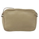 SAINT LAURENT Umhängetasche Leder Beige Silber Auth ka1059-2
