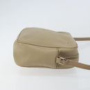 SAINT LAURENT Umhängetasche Leder Beige Silber Auth ka1059-3