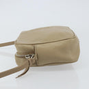 SAINT LAURENT Umhängetasche Leder Beige Silber Auth ka1059-4