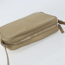 SAINT LAURENT Umhängetasche Leder Beige Silber Auth ka1059-6