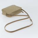 SAINT LAURENT Umhängetasche Leder Beige Silber Auth ka1059-7