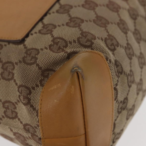 GUCCI GG Canvas Tote Bag Beige Silver 019 0402 1705 Auth ka1063