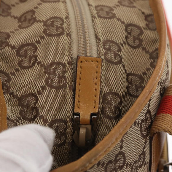 GUCCI GG Canvas Tote Bag Beige Silver 019 0402 1705 Auth ka1063