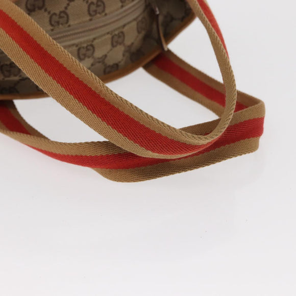 GUCCI GG Canvas Tote Bag Beige Silver 019 0402 1705 Auth ka1063