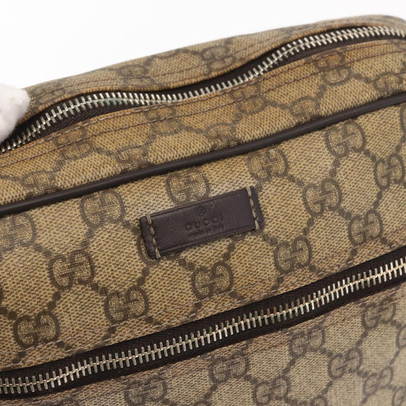 GUCCI GG Supreme Shoulder Bag PVC Beige Gold 201448 Auth ka1064