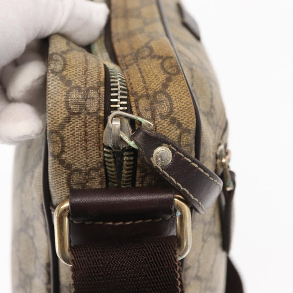 GUCCI GG Supreme Shoulder Bag PVC Beige Gold 201448 Auth ka1064