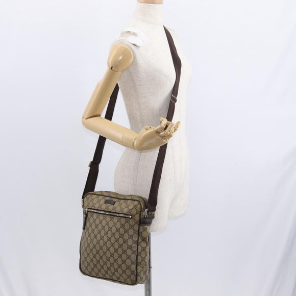 GUCCI GG Supreme Shoulder Bag PVC Beige Gold 201448 Auth ka1064