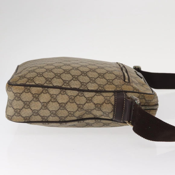 GUCCI GG Supreme Shoulder Bag PVC Beige Gold 201448 Auth ka1064