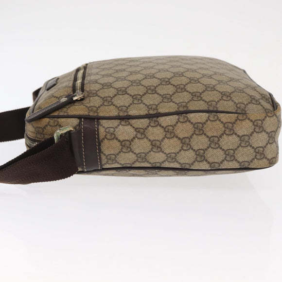GUCCI GG Supreme Shoulder Bag PVC Beige Gold 201448 Auth ka1064