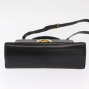 Salvatore Ferragamo Gancini Hand Bag Leather 2way Black Gold Auth ka1065-11