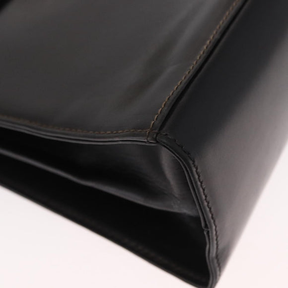 Salvatore Ferragamo Gancini Hand Bag Leather 2way Black Gold Auth ka1065