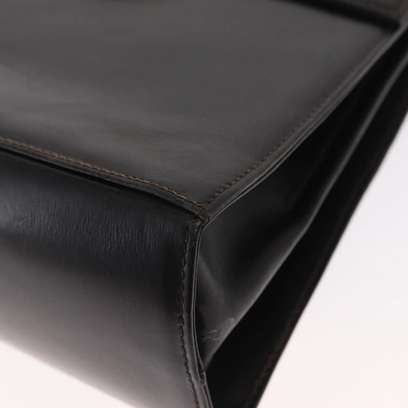 Salvatore Ferragamo Gancini Hand Bag Leather 2way Black Gold Auth ka1065