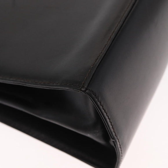 Salvatore Ferragamo Gancini Hand Bag Leather 2way Black Gold Auth ka1065