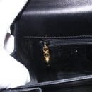 Salvatore Ferragamo Gancini Hand Bag Leather 2way Black Gold Auth ka1065-23