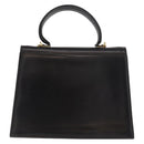 Salvatore Ferragamo Gancini Hand Bag Leather 2way Black Gold Auth ka1065-3