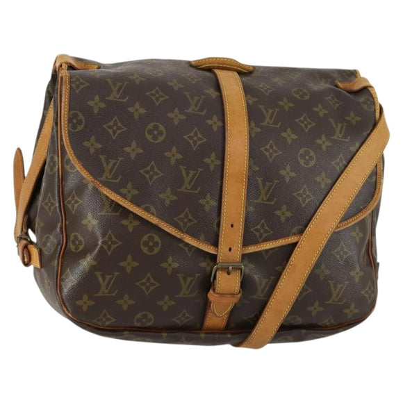 LOUIS VUITTON Monogram Saumur 35 Shoulder Bag M42254 LV Auth ka1066