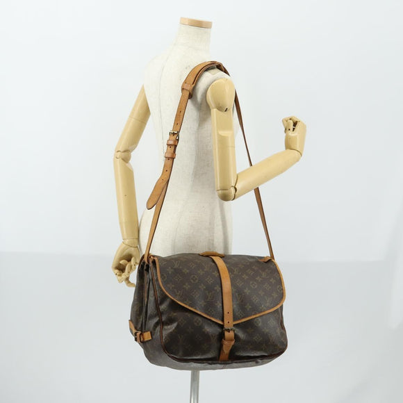 LOUIS VUITTON Monogram Saumur 35 Shoulder Bag M42254 LV Auth ka1066