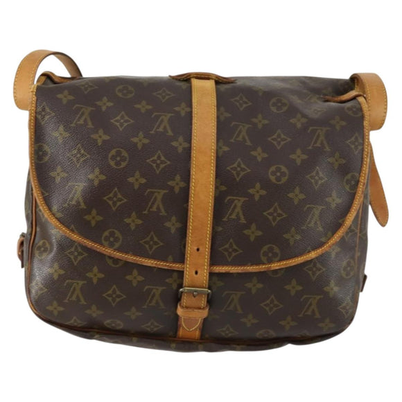 LOUIS VUITTON Monogram Saumur 35 Shoulder Bag M42254 LV Auth ka1066