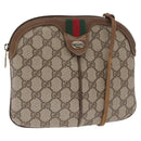 GUCCI GG Supreme Web Sherry Line Bag PVC Beige Gold 68 02 047 Auth ka1073-1