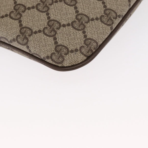 GUCCI GG Supreme Web Sherry Line Bag PVC Beige Gold 68 02 047 Auth ka1073