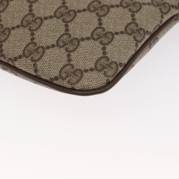 GUCCI GG Supreme Web Sherry Line Bag PVC Beige Gold 68 02 047 Auth ka1073