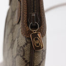GUCCI GG Supreme Web Sherry Line Bag PVC Beige Gold 68 02 047 Auth ka1073-14