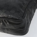 GUCCI GG Implementation Bag Coated Canvas Black Silver 201448 Auth ka108-9