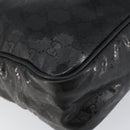 GUCCI GG Implementation Bag Coated Canvas Black Silver 201448 Auth ka108-14