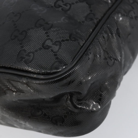 GUCCI GG Implementation Bag Coated Canvas Black Silver 201448 Auth ka108