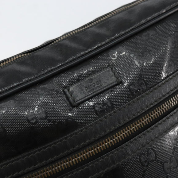 GUCCI GG Implementation Bag Coated Canvas Black Silver 201448 Auth ka108
