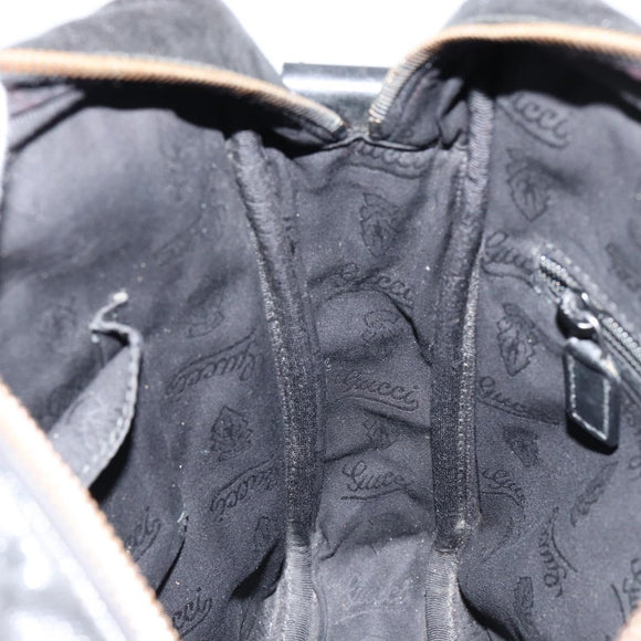 GUCCI GG Implementation Bag Coated Canvas Black Silver 201448 Auth ka108