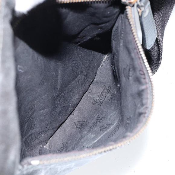 GUCCI GG Implementation Bag Coated Canvas Black Silver 201448 Auth ka108