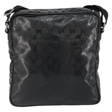 GUCCI GG Implementation Bag Coated Canvas Black Silver 201448 Auth ka108 - 0