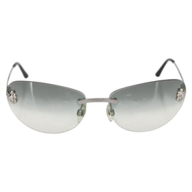 CHANEL Sunglasses metal Black CC Auth ka1080 - 0