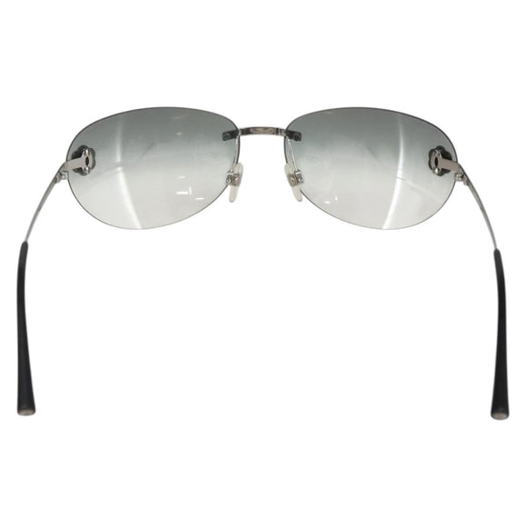 CHANEL Sunglasses metal Black CC Auth ka1080