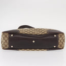 GUCCI GG Canvas Web Sherry Line Tote Bag Beige Gold 163805 Auth ka1081-7