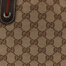 GUCCI GG Canvas Web Sherry Line Tote Bag Beige Gold 163805 Auth ka1081-3
